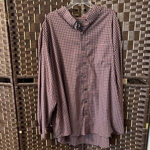 Van Heusen Men's Checkered Shirt - Burgundy and Black